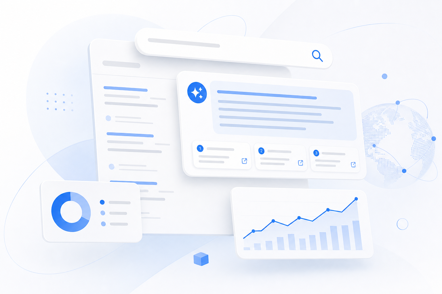 Yapay zeka arama görünürlüğü — generative search ve AI citation görselleştirmesi